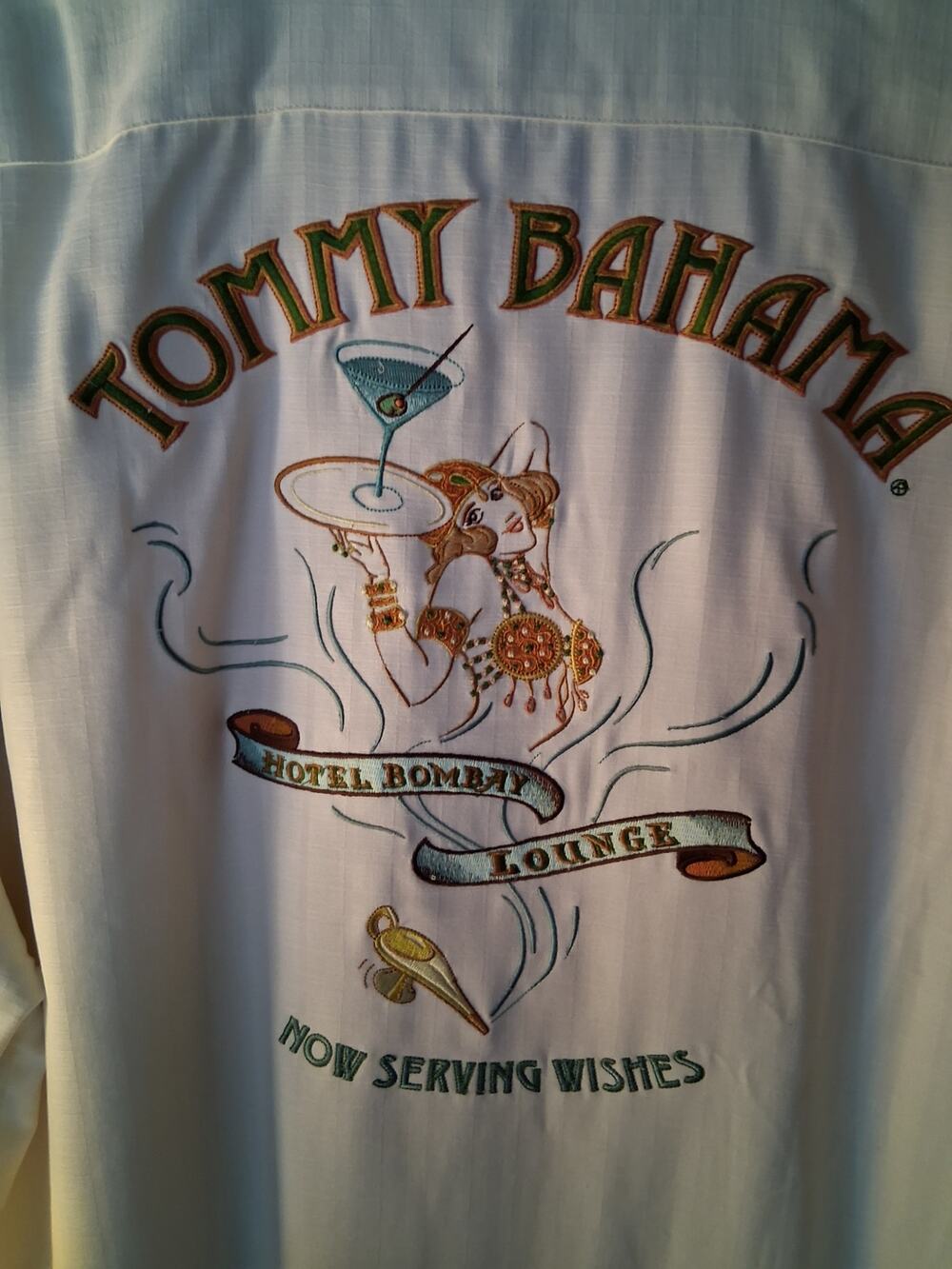 TOMMY BAHAMA MENS SILK SHIRT NWT SIZE XL HOTEL BOMBAY LOUNGE "NOW SERVING WISHES